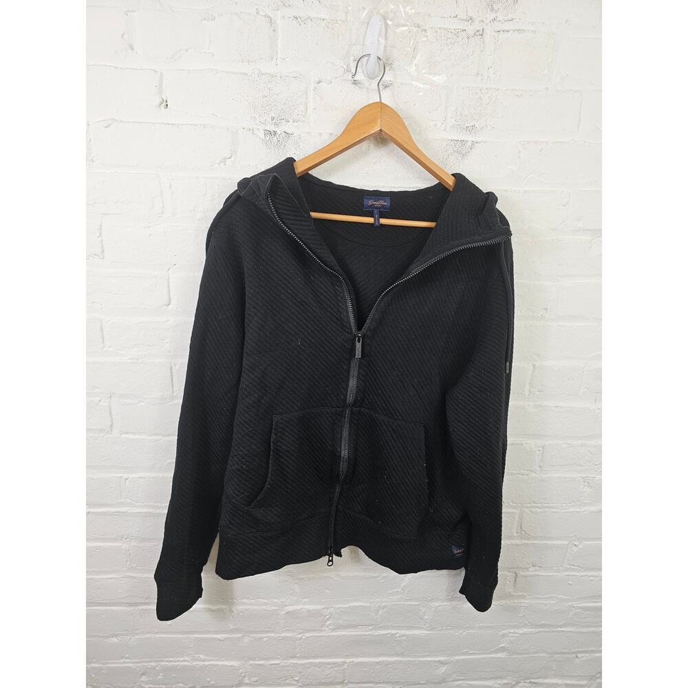 Good Man Brand Women's Full Zip Cardigan Sweater Long Sleeve Solid Black Size L